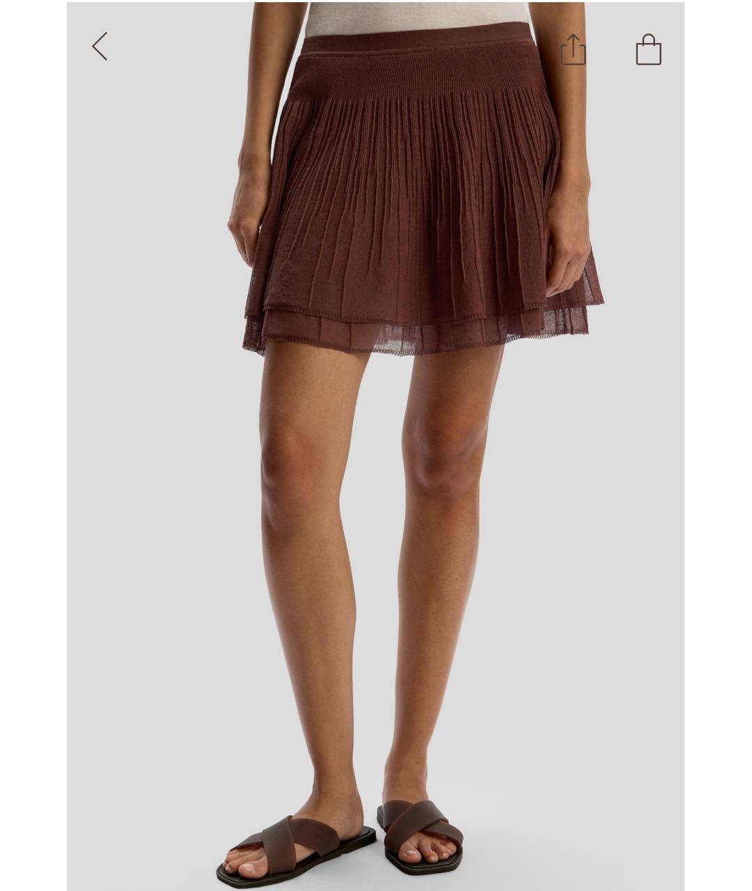 12 STOREEZ Коричневая вискозная юбка мини, фото 5