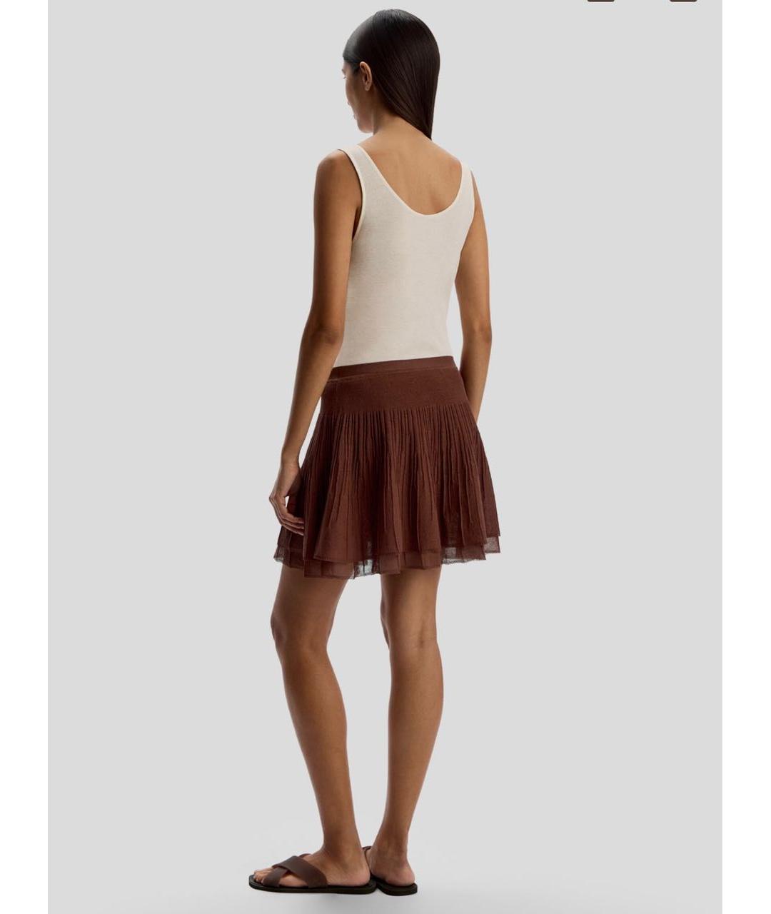 12 STOREEZ Коричневая вискозная юбка мини, фото 6