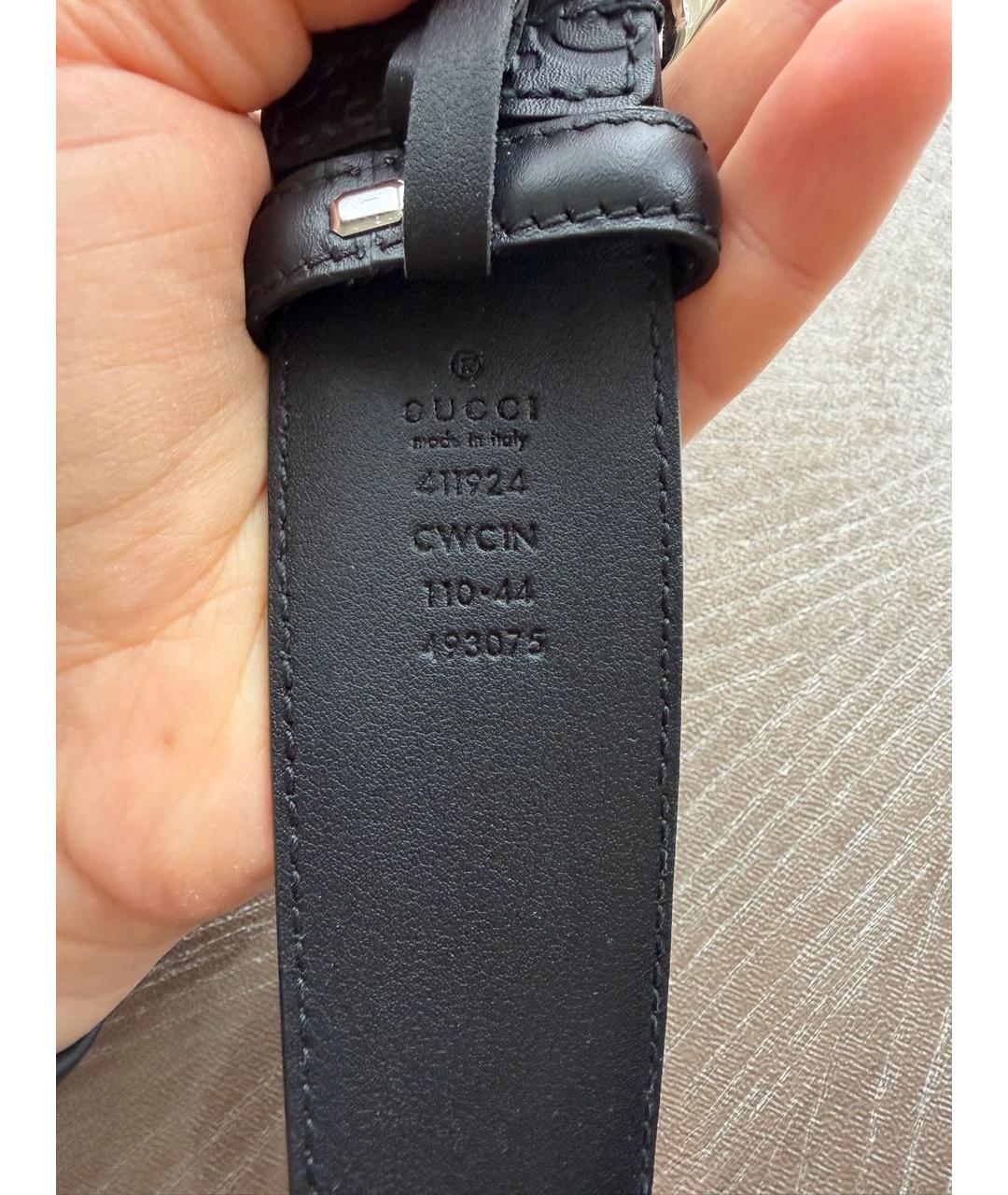 GUCCI Черный кожаный ремень, фото 2