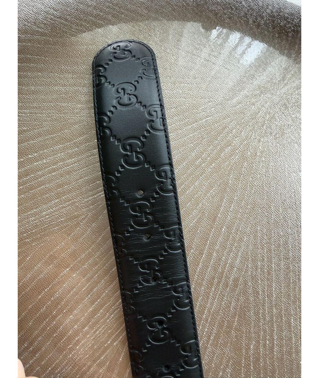 GUCCI Черный кожаный ремень, фото 4