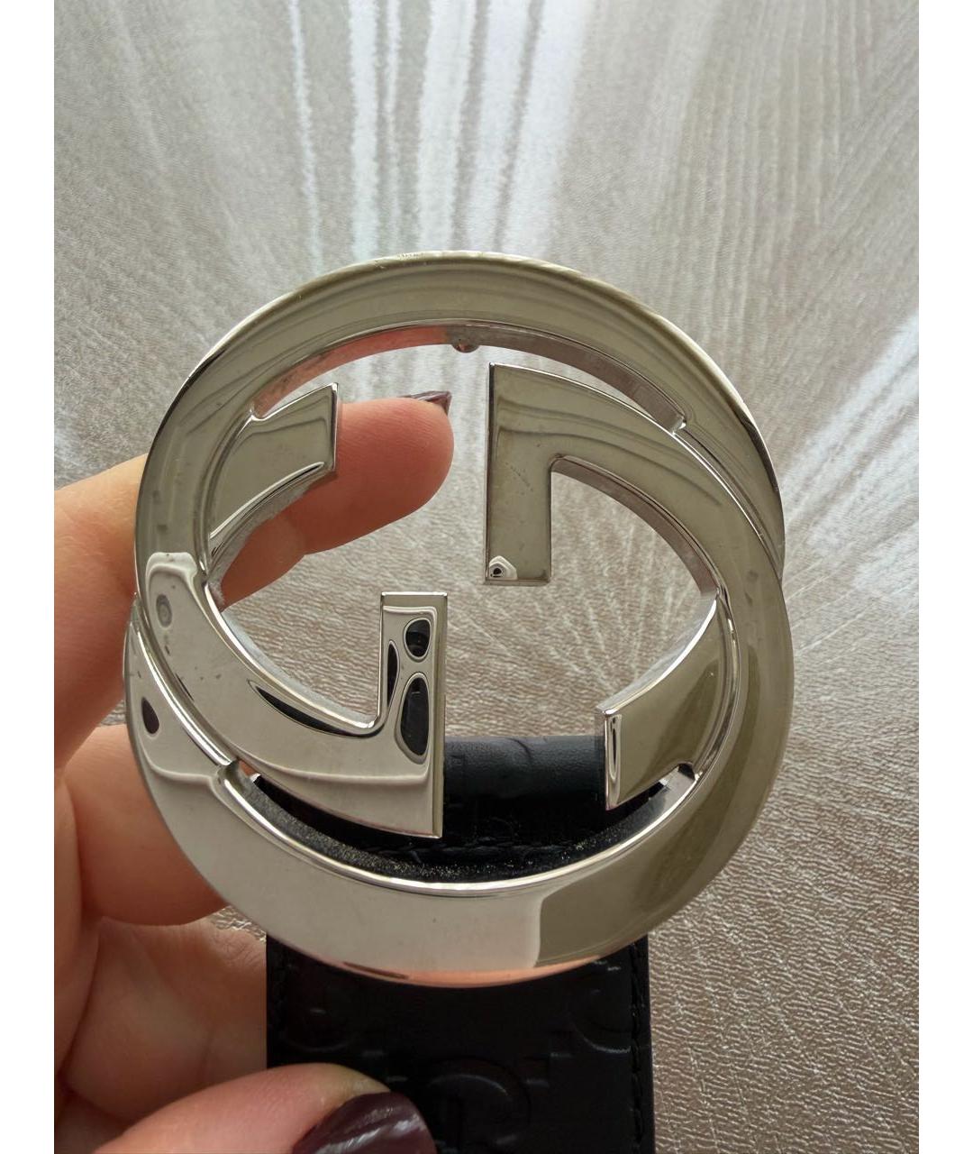 GUCCI Черный кожаный ремень, фото 3