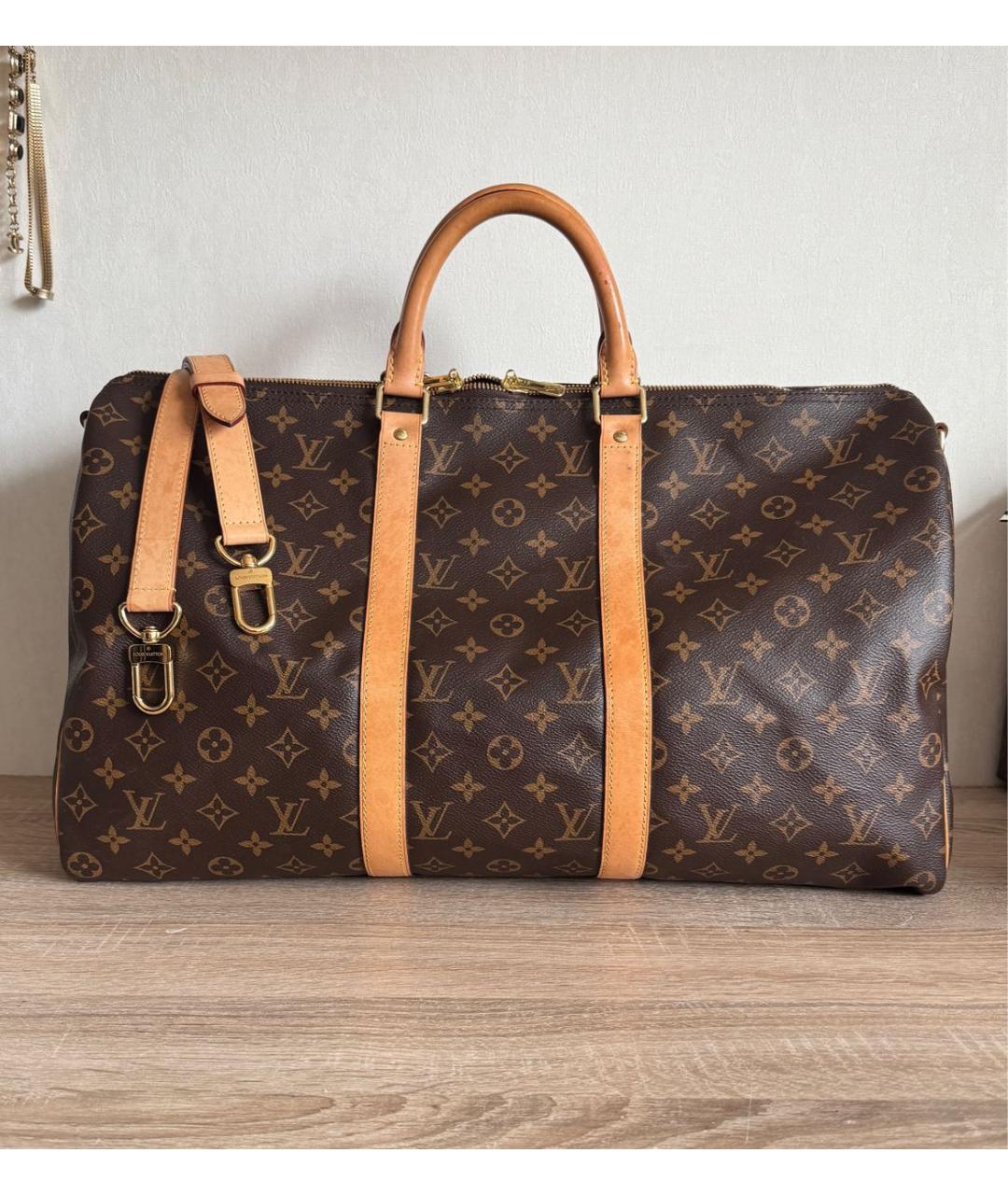 LOUIS VUITTON Коричневая дорожная/спортивная сумка, фото 9