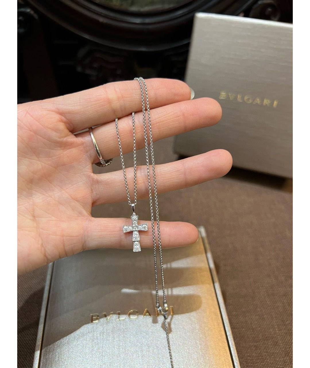 BVLGARI Серебряное колье из белого золота, фото 6