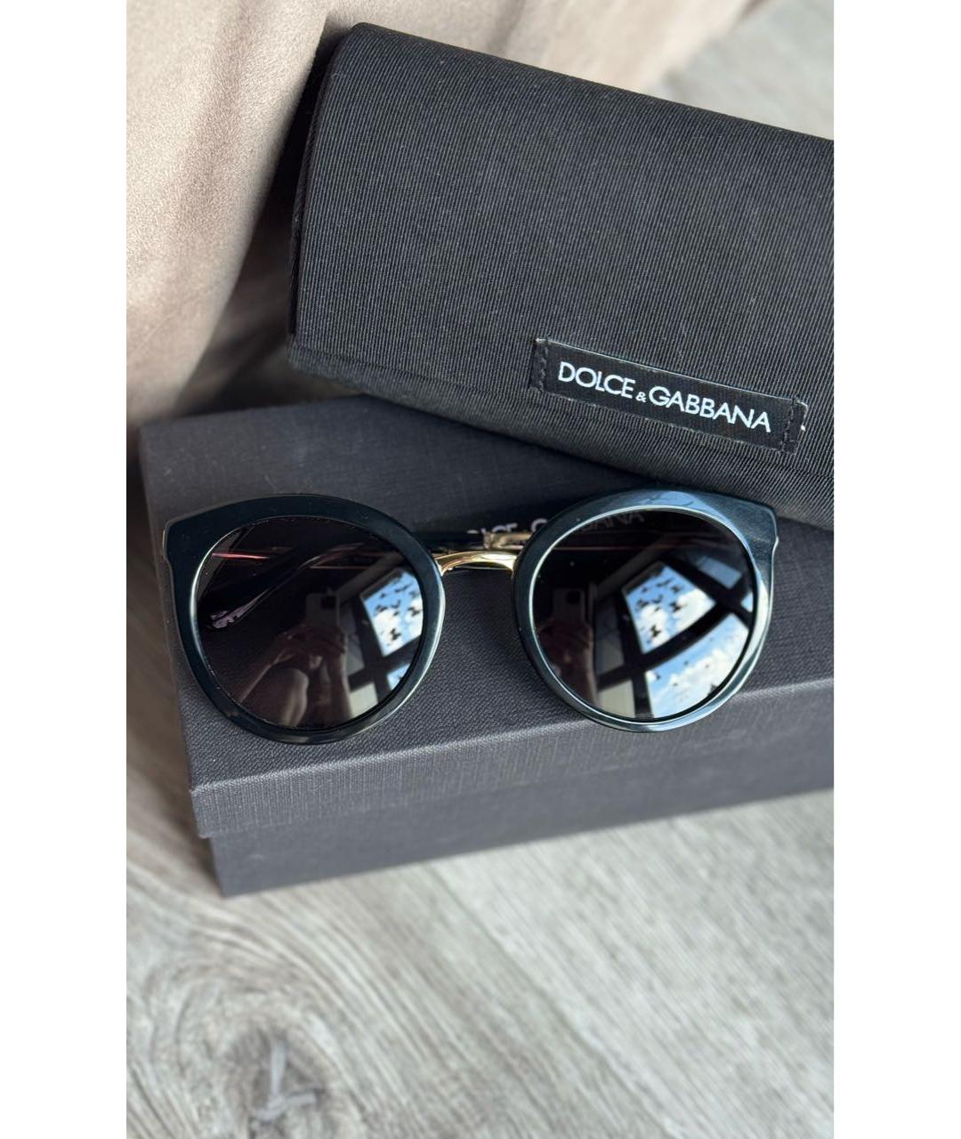 DOLCE&GABBANA Черные пластиковые солнцезащитные очки, фото 5