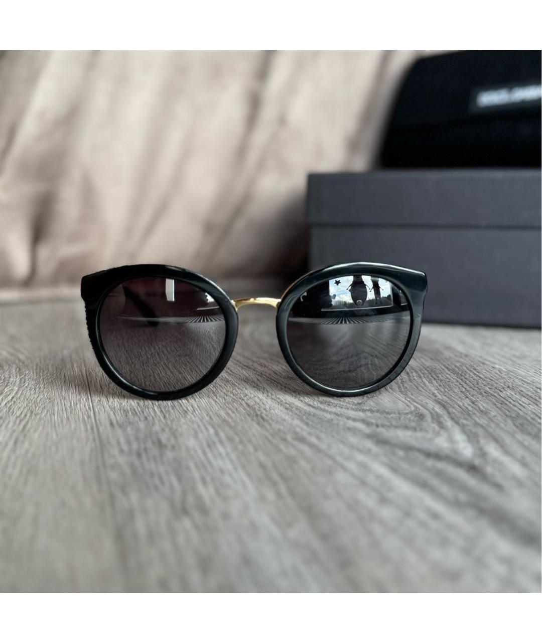 DOLCE&GABBANA Черные пластиковые солнцезащитные очки, фото 8