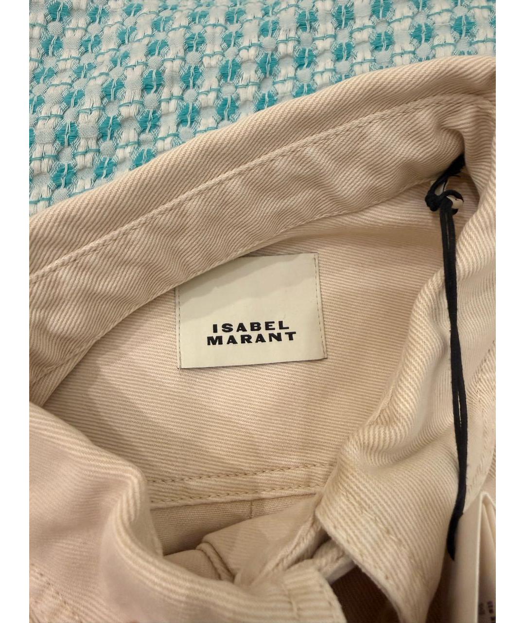 ISABEL MARANT ETOILE Бежевая хлопковая рубашка, фото 7