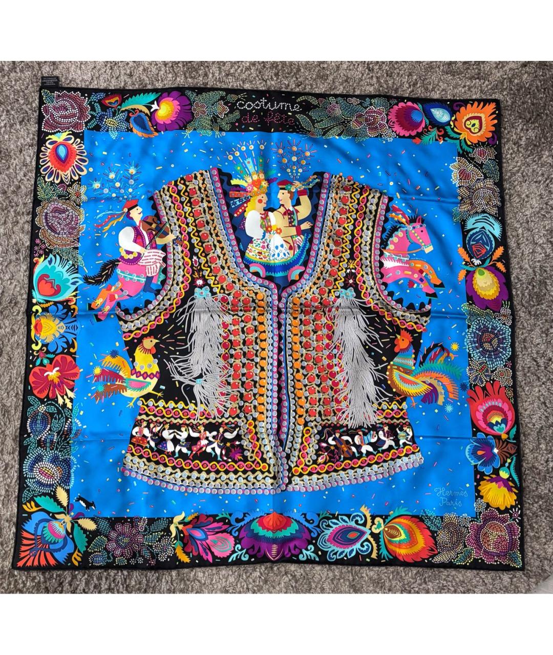 HERMES Мульти шелковый платок, фото 2