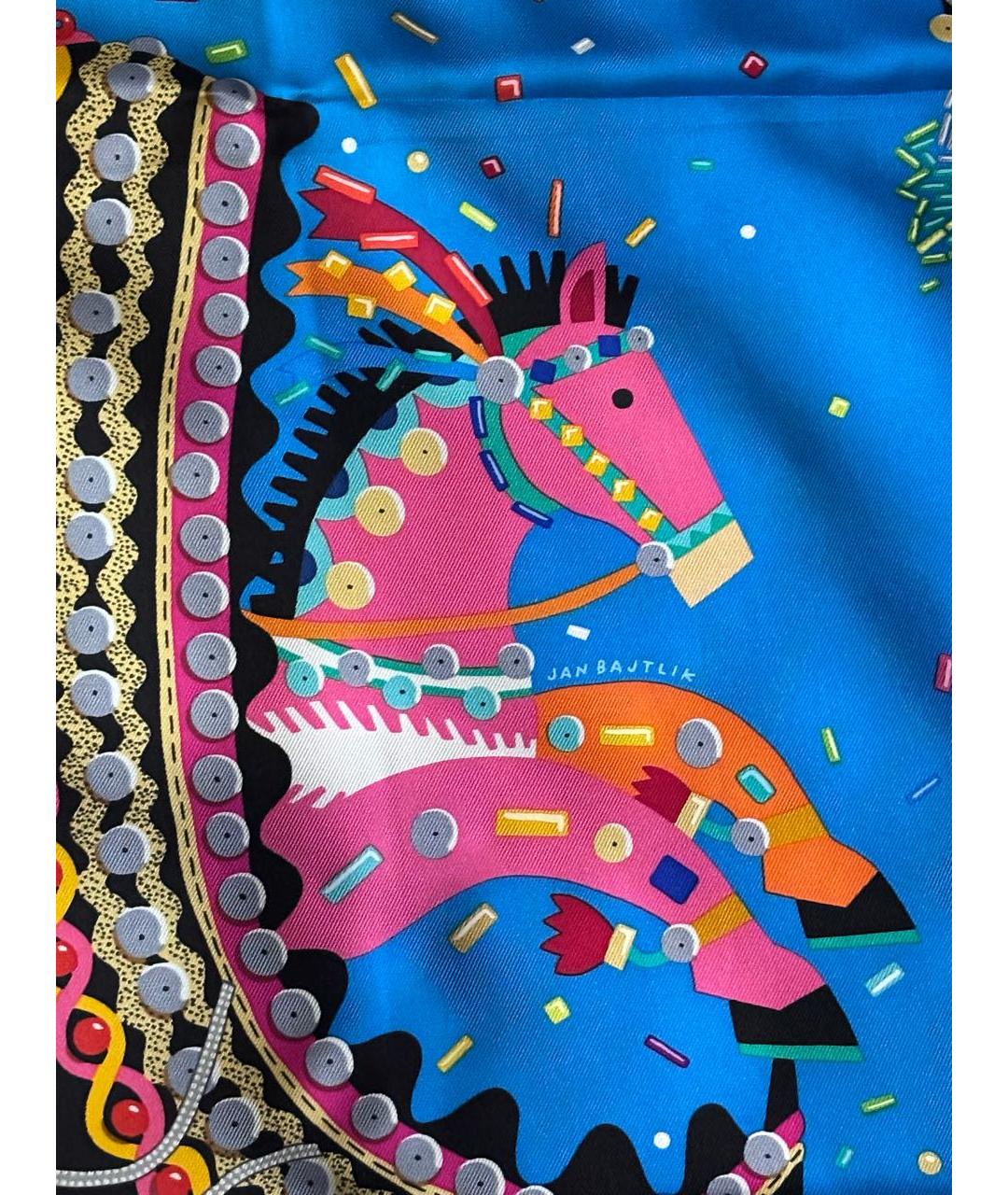 HERMES Мульти шелковый платок, фото 8