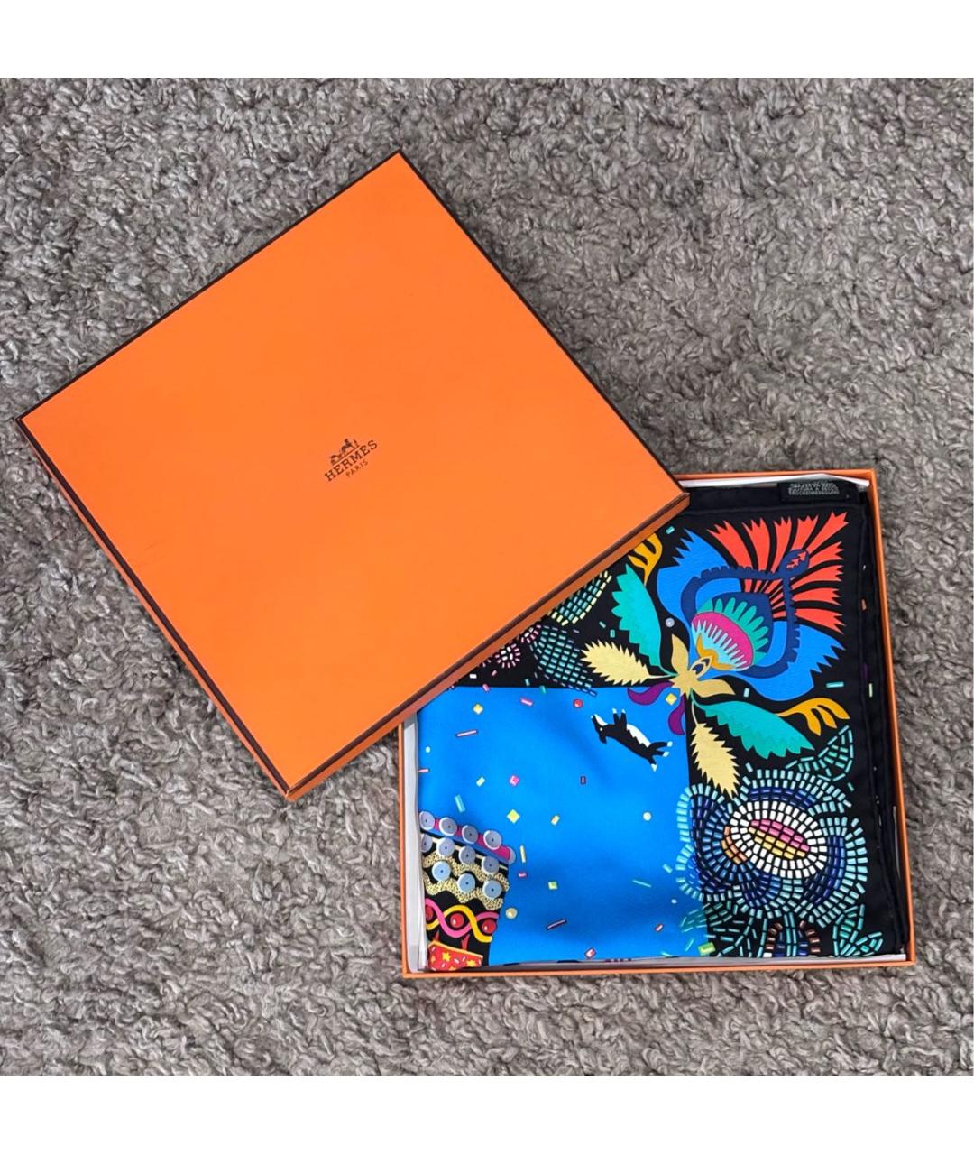 HERMES Мульти шелковый платок, фото 4