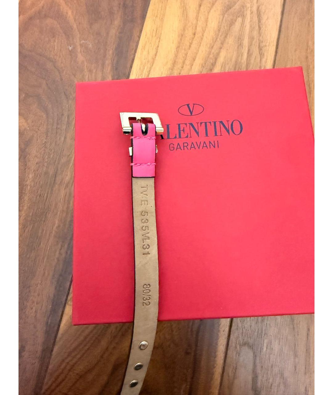 VALENTINO Розовый кожаный ремень, фото 2