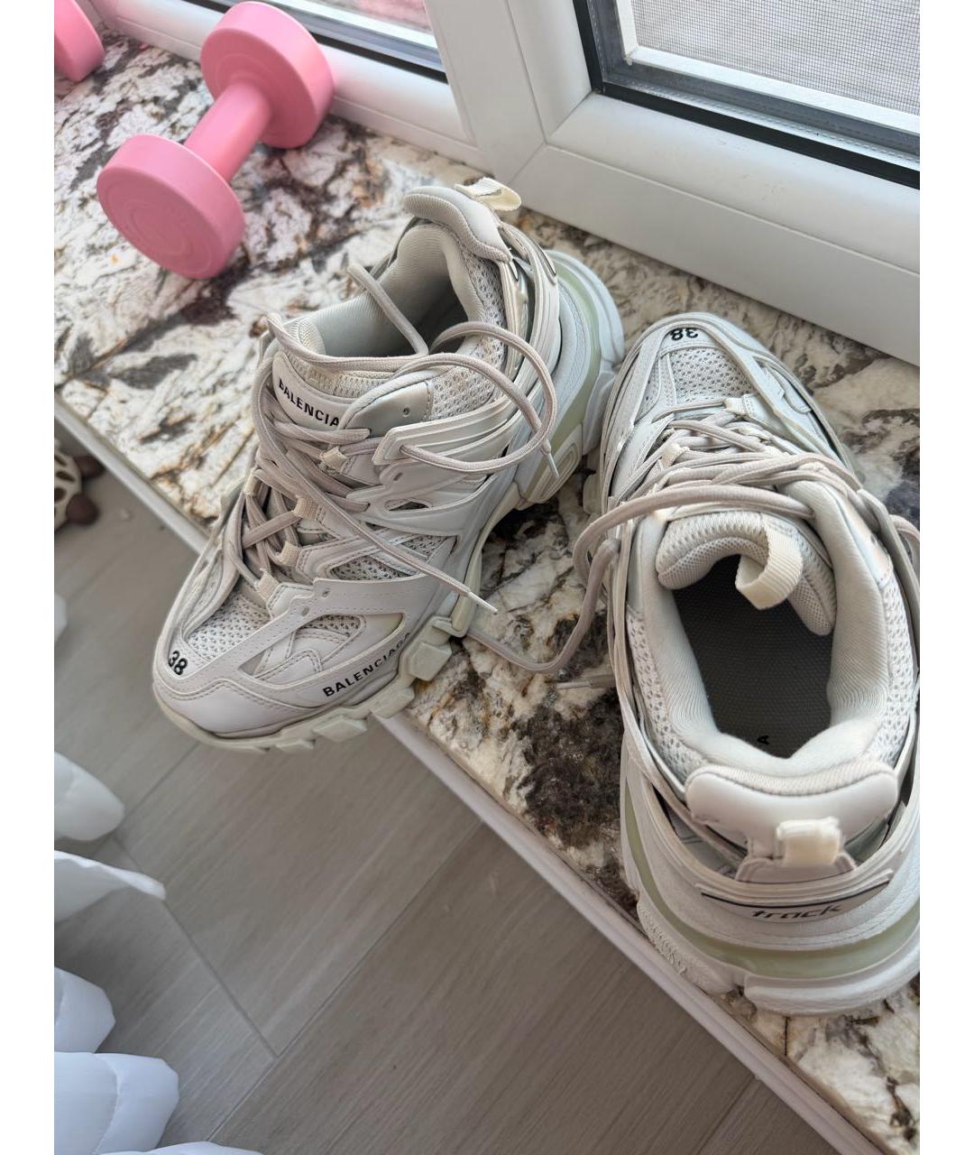 BALENCIAGA Бежевые текстильные кроссовки, фото 4