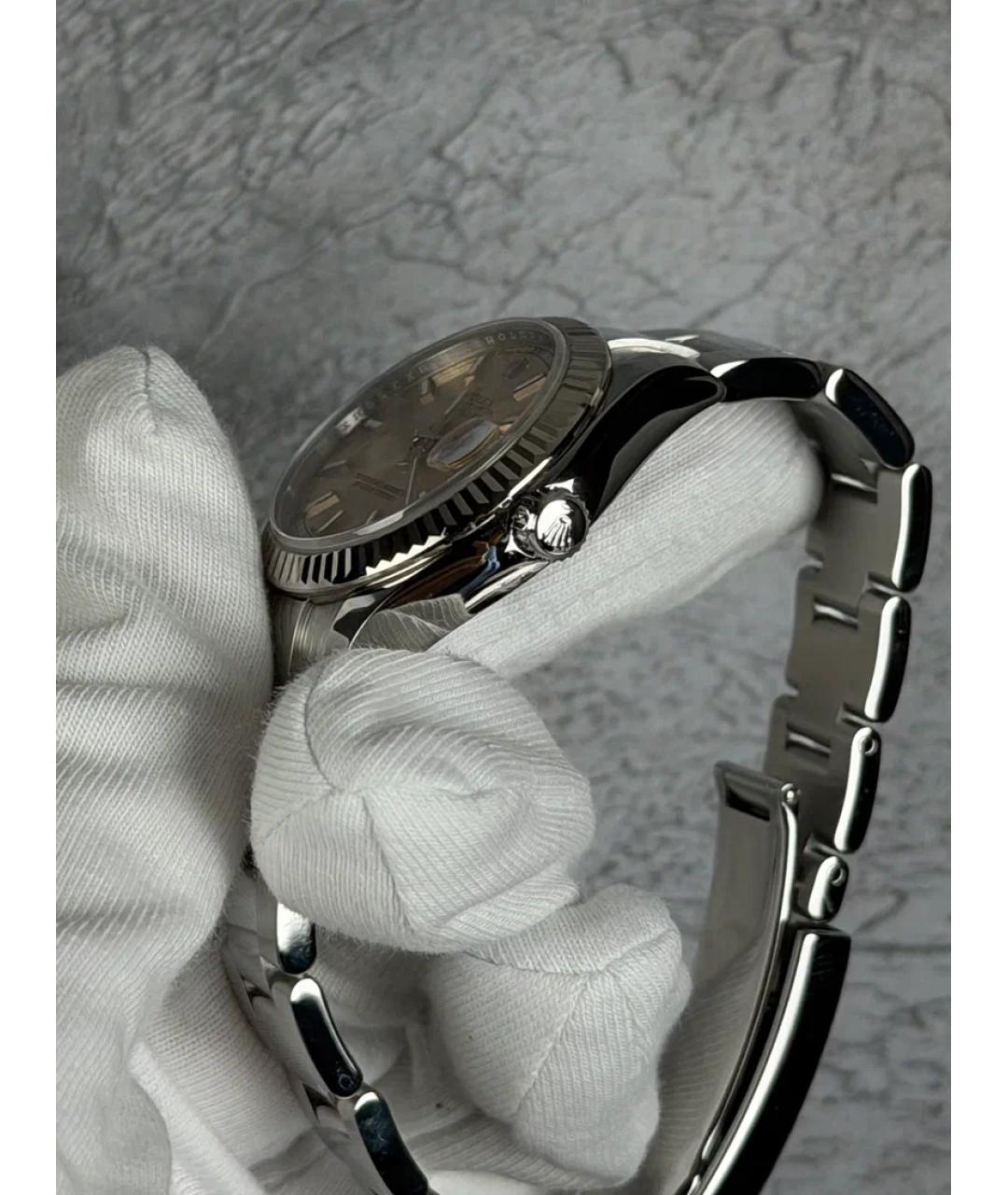 ROLEX Розовые часы из белого золота, фото 4