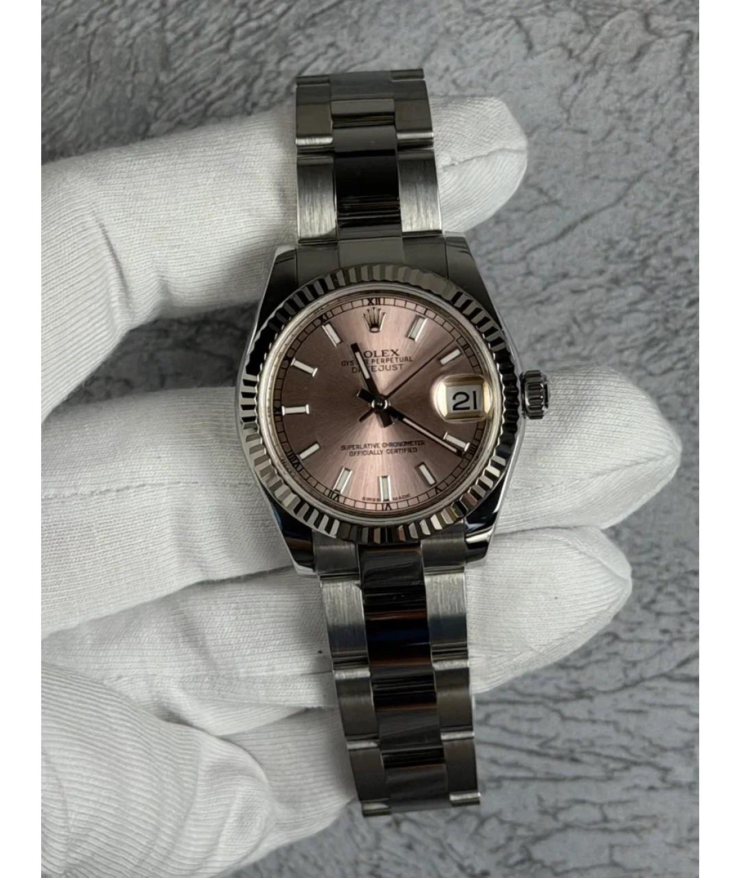 ROLEX Розовые часы из белого золота, фото 2