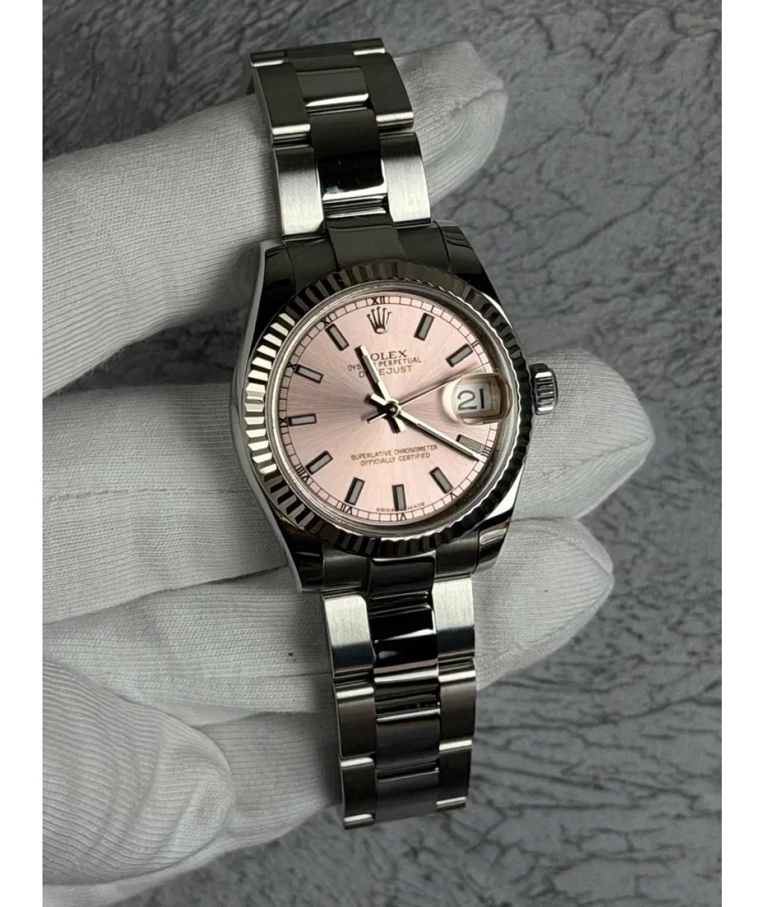 ROLEX Розовые часы из белого золота, фото 3