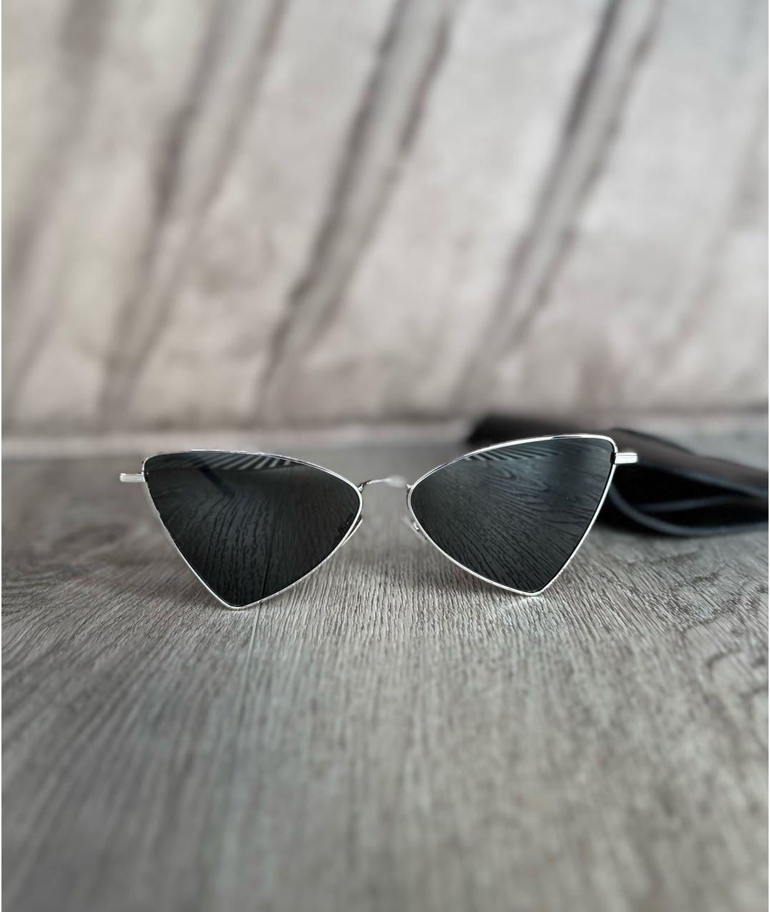 SAINT LAURENT Серебряные металлические солнцезащитные очки, фото 8