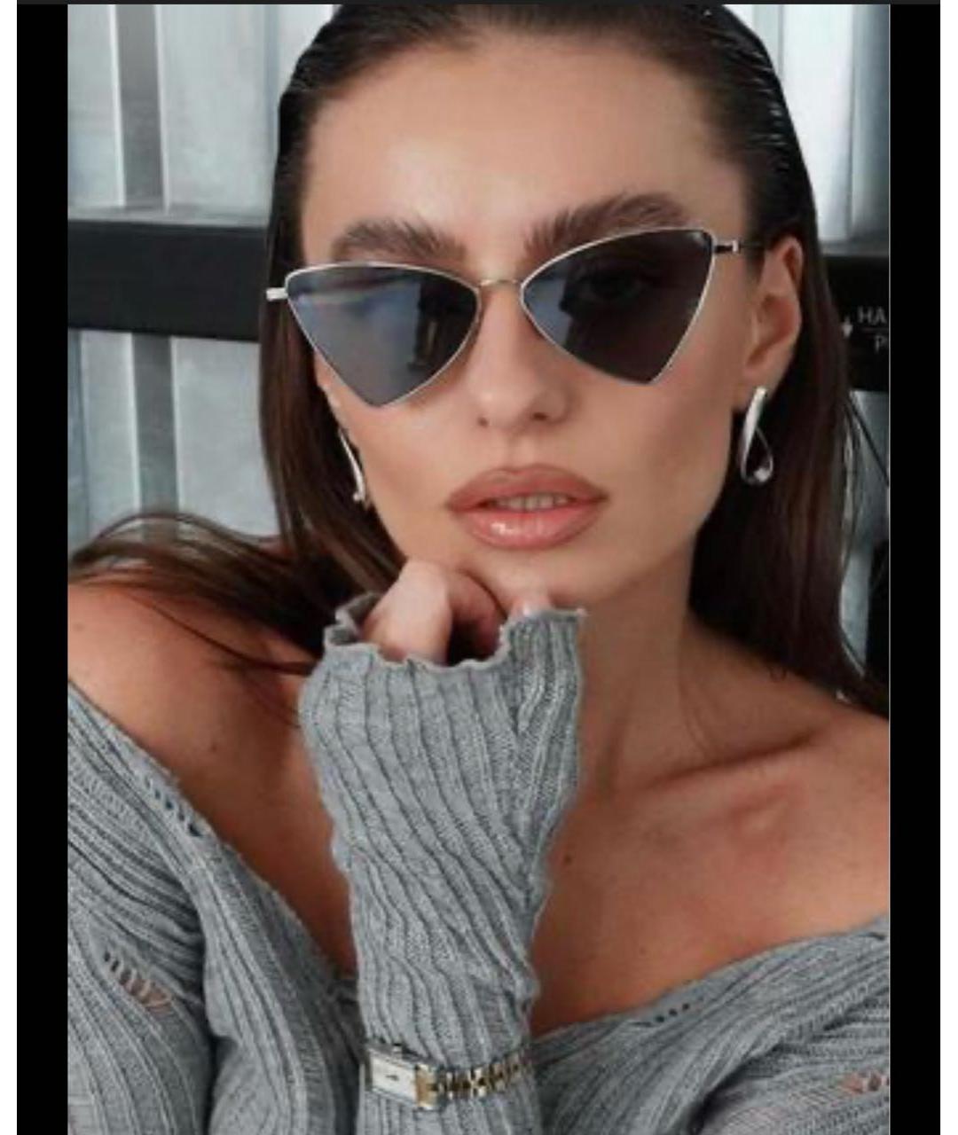 SAINT LAURENT Серебряные металлические солнцезащитные очки, фото 4