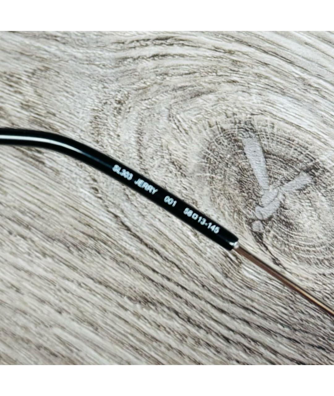 SAINT LAURENT Серебряные металлические солнцезащитные очки, фото 7