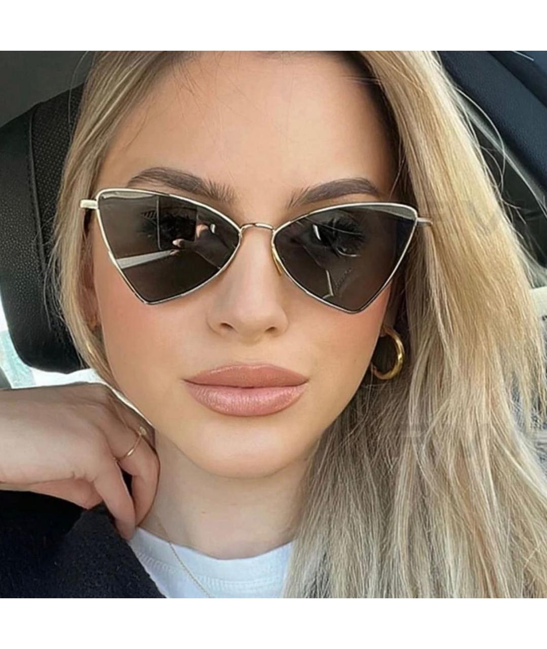 SAINT LAURENT Серебряные металлические солнцезащитные очки, фото 3