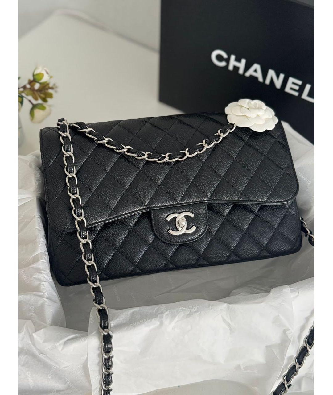 CHANEL Черная кожаная сумка через плечо, фото 5