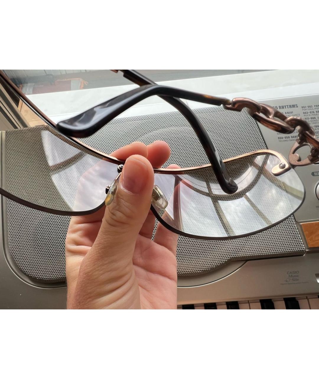 GUCCI Коричневые металлические солнцезащитные очки, фото 5