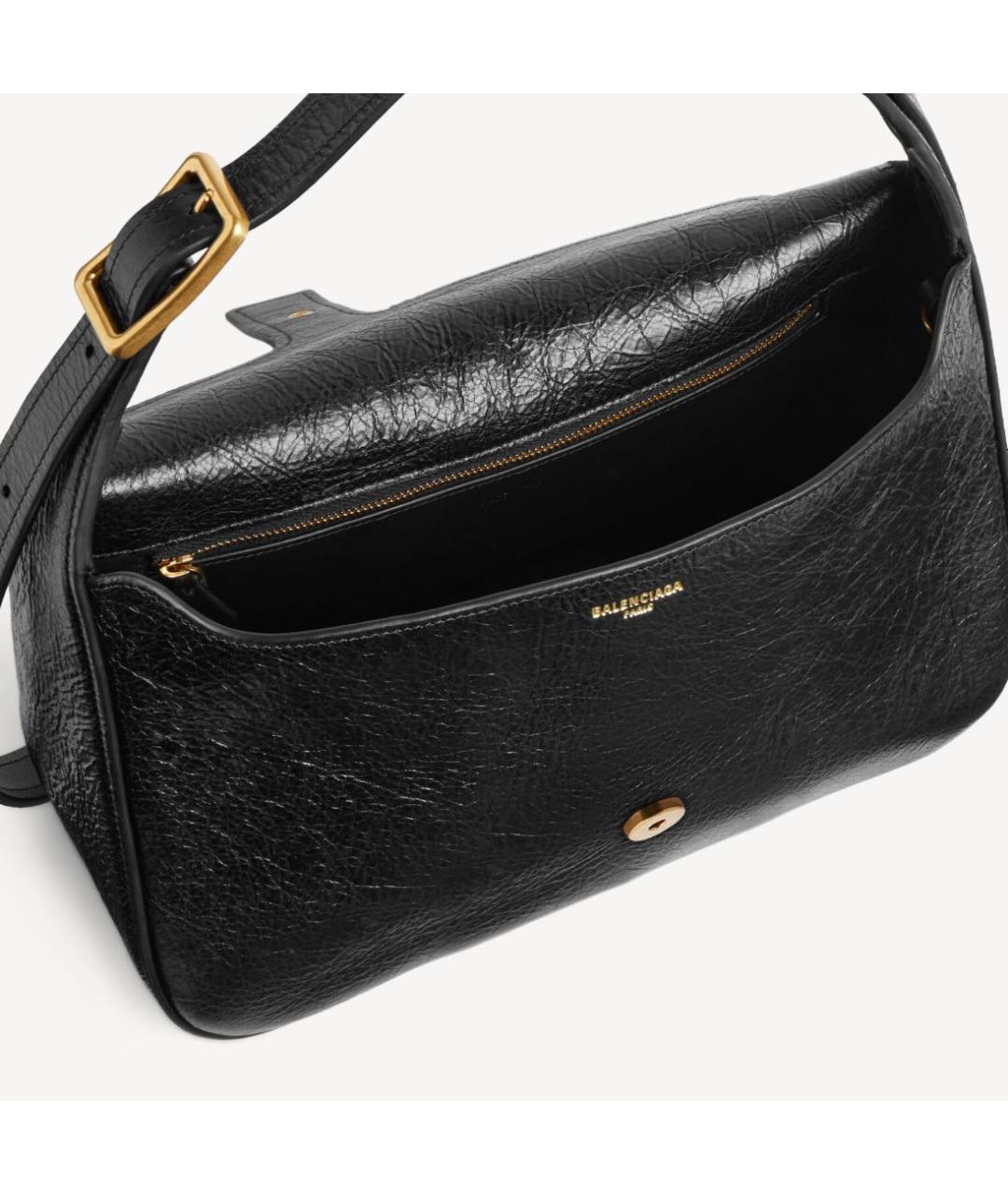 BALENCIAGA Черная кожаная сумка тоут, фото 4