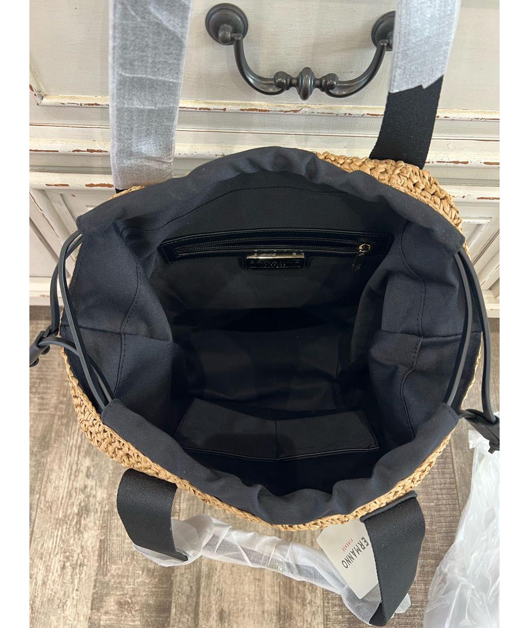 ERMANNO SCERVINO Бежевая пелетеная сумка тоут, фото 4