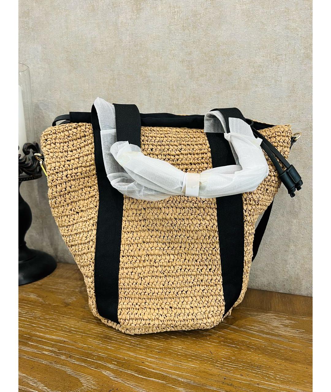 ERMANNO SCERVINO Бежевая пелетеная сумка тоут, фото 2