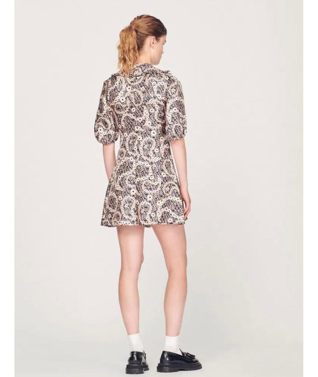 SANDRO Мульти шелковое повседневное платье, фото 8