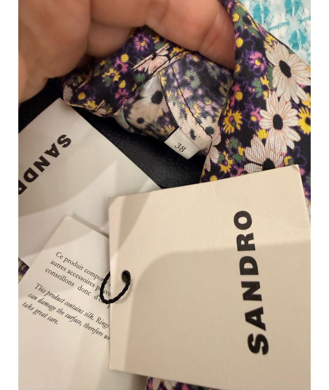 SANDRO Мульти шелковое повседневное платье, фото 3