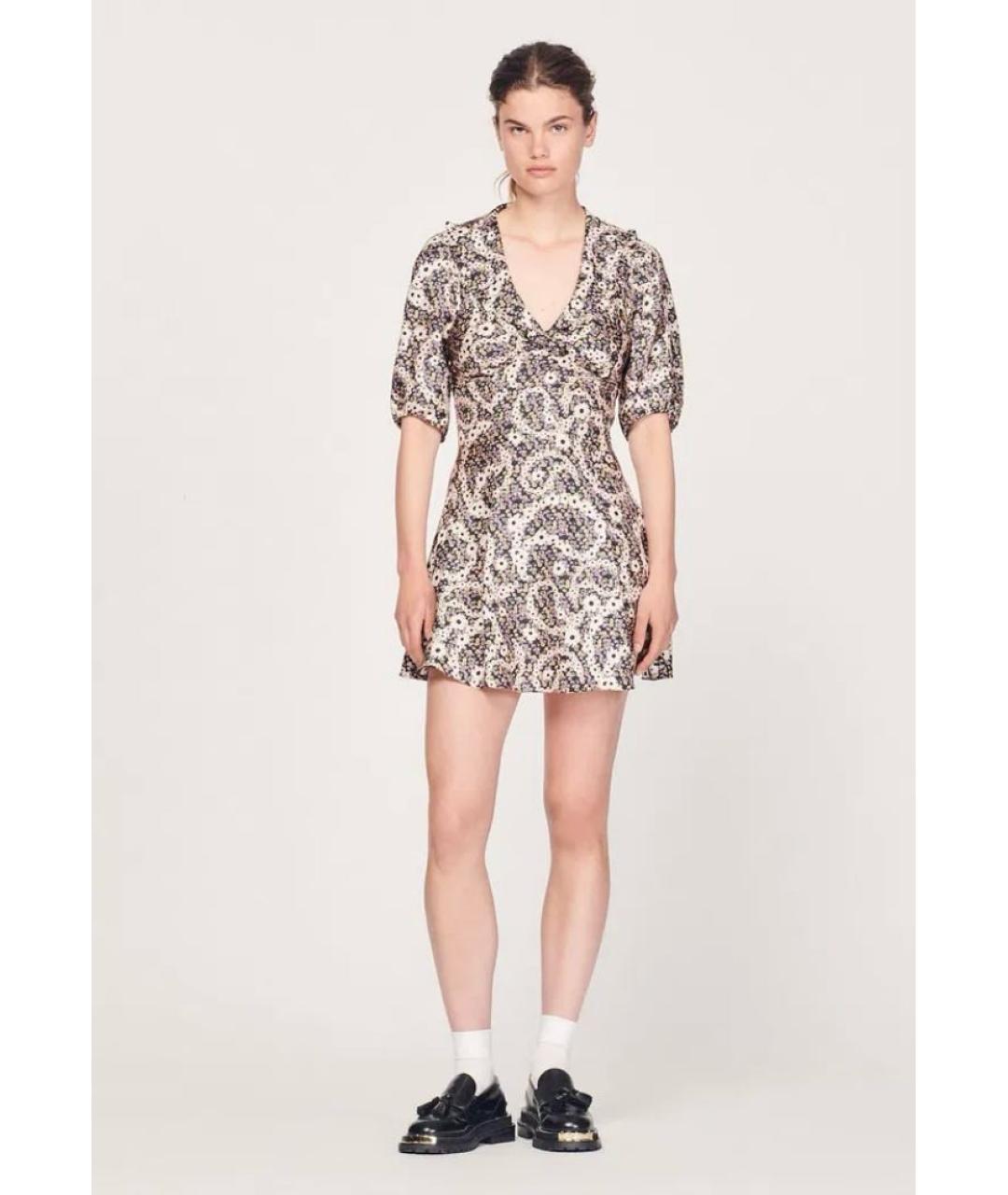 SANDRO Мульти шелковое повседневное платье, фото 7