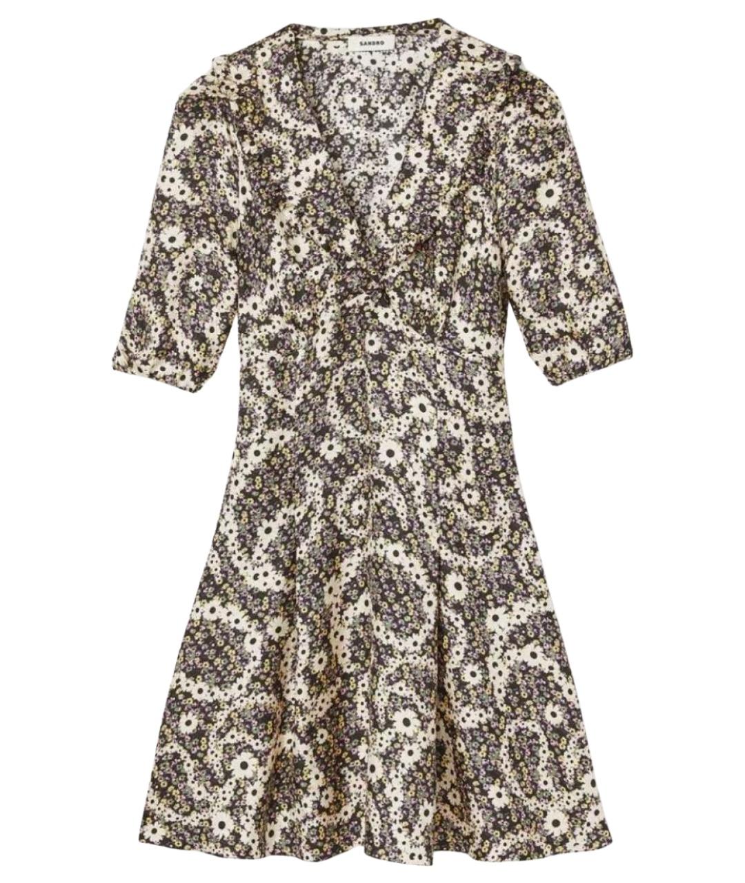 SANDRO Мульти шелковое повседневное платье, фото 1