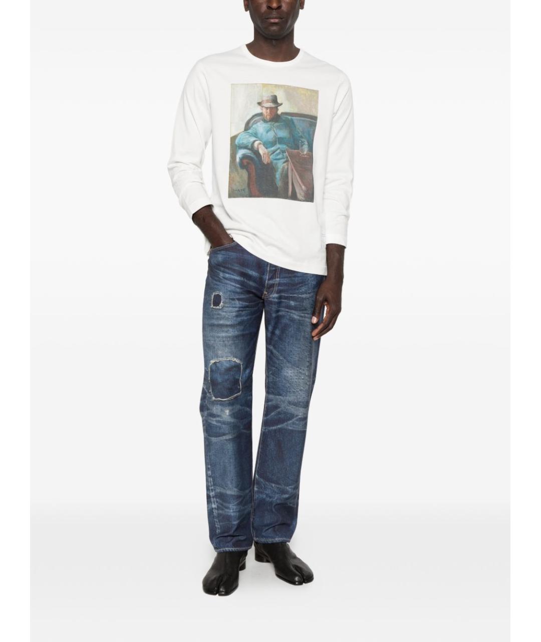 JUNYA WATANABE Синие хлопковые прямые джинсы, фото 3