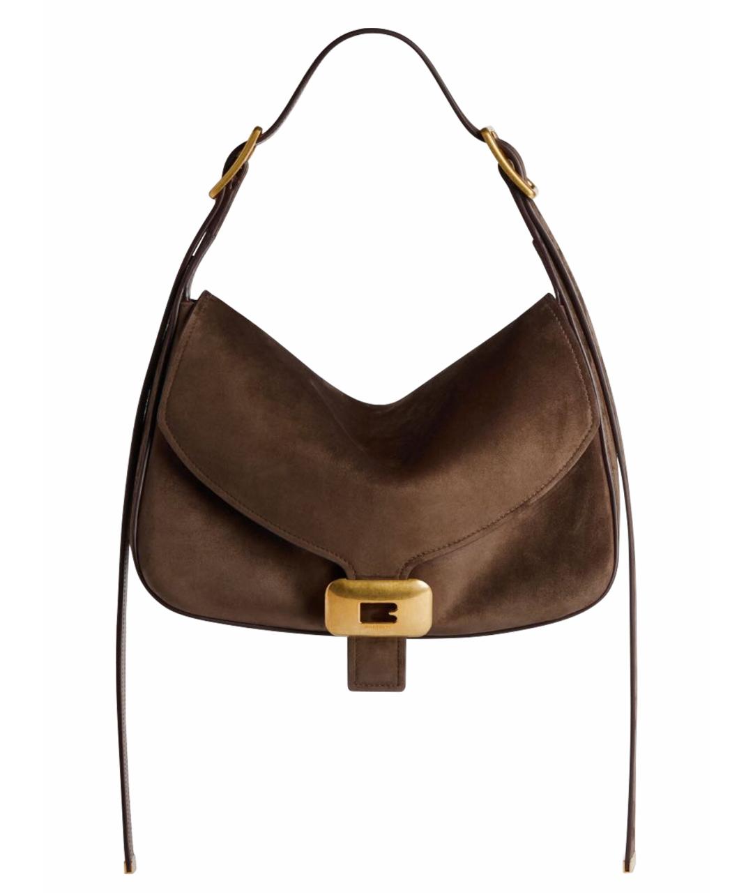 BALENCIAGA Коричневая замшевая сумка тоут, фото 1