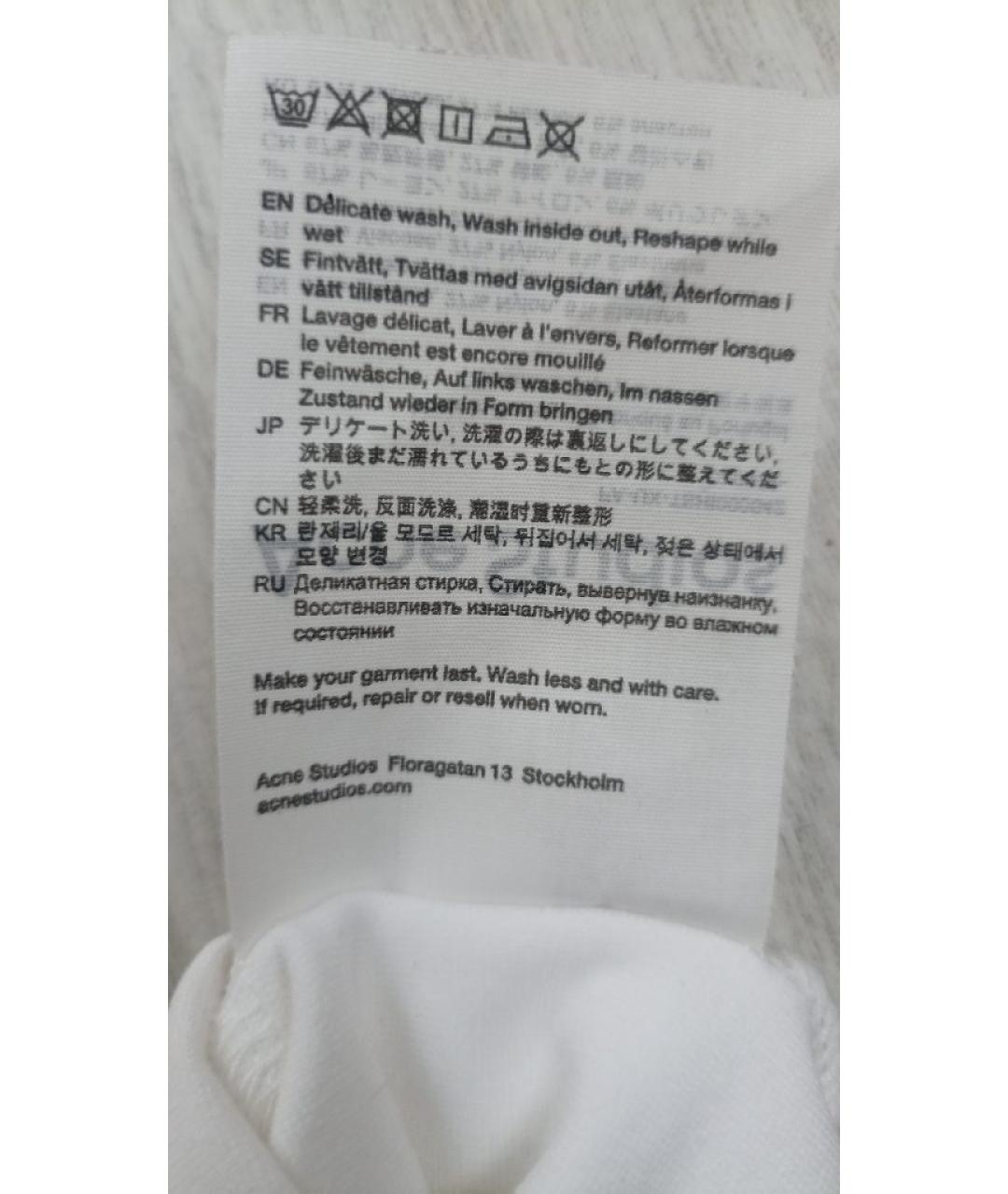 ACNE STUDIOS Белая вискозная футболка, фото 7