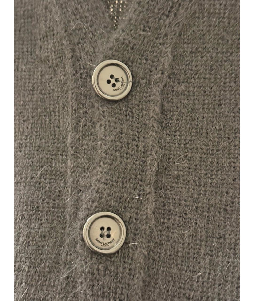 SAINT LAURENT Черный шерстяной кардиган, фото 5