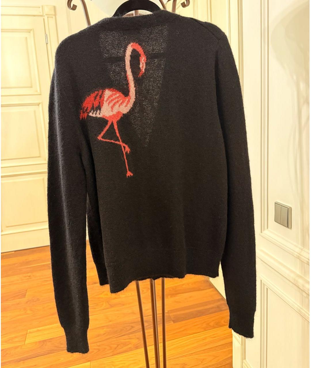 SAINT LAURENT Черный шерстяной кардиган, фото 2