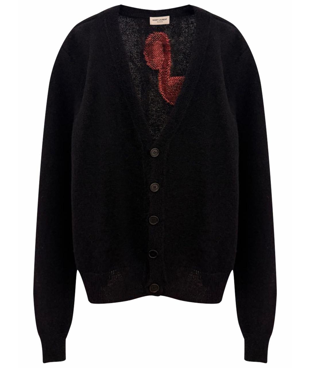 SAINT LAURENT Черный шерстяной кардиган, фото 1