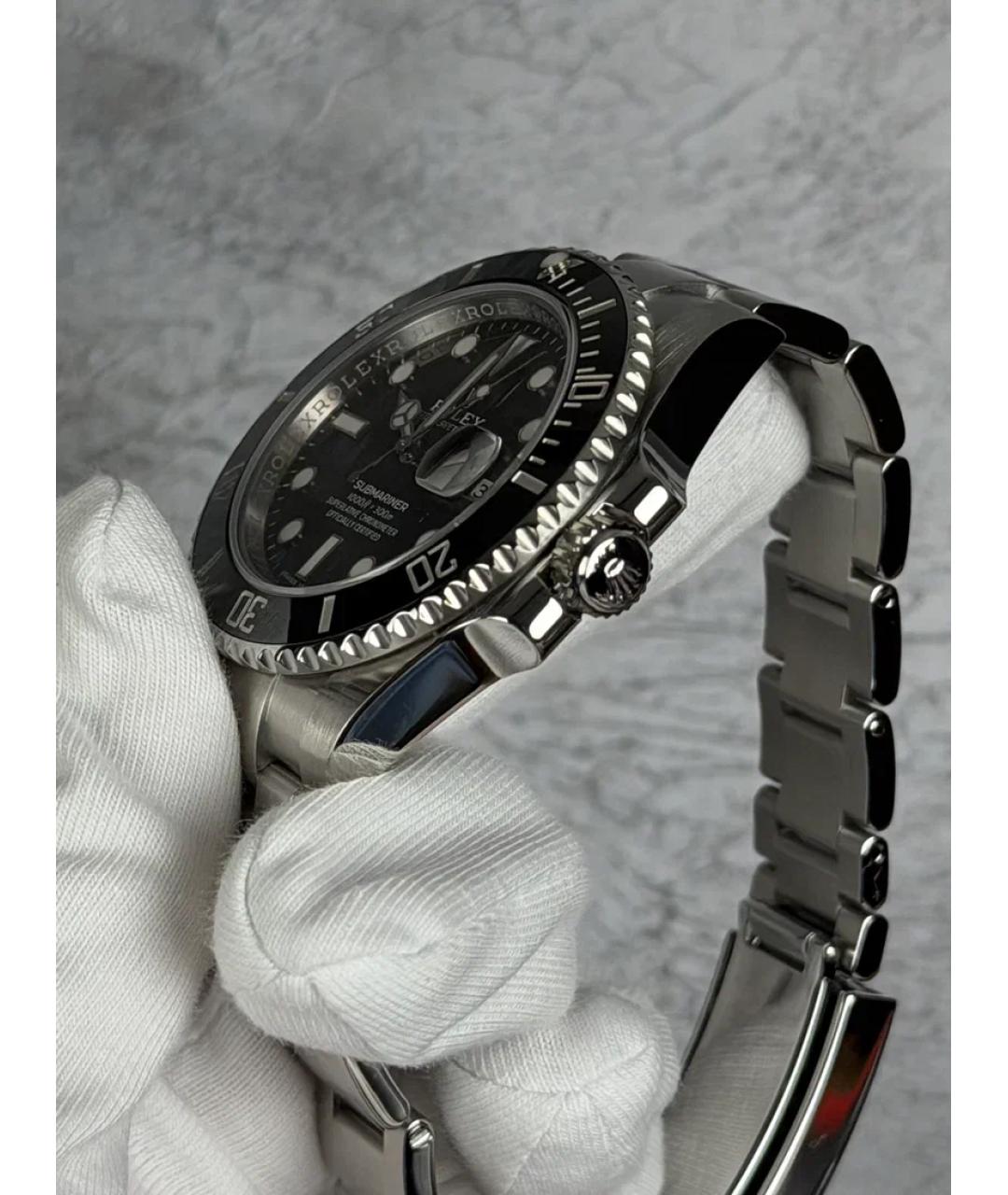 ROLEX Черные металлические часы, фото 3
