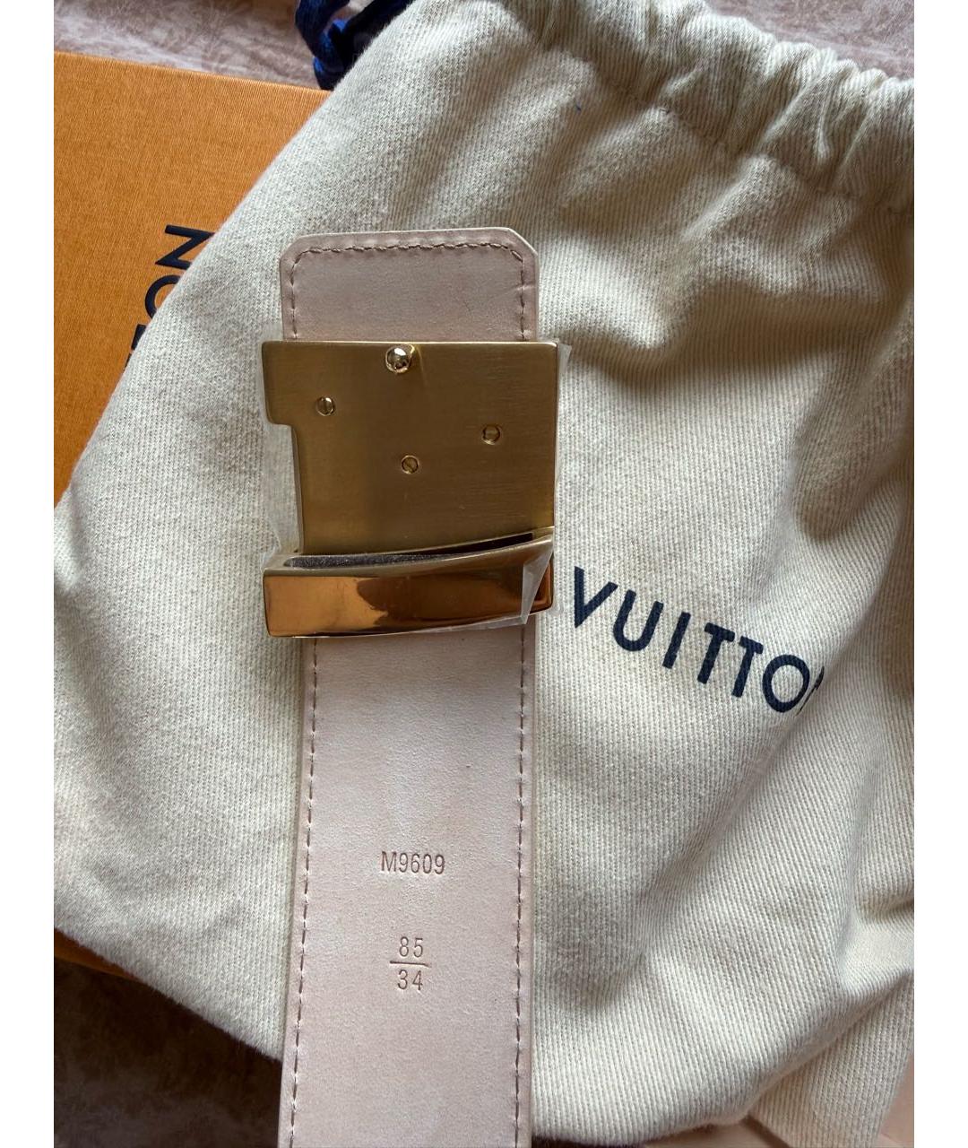 LOUIS VUITTON Белый кожаный ремень, фото 3