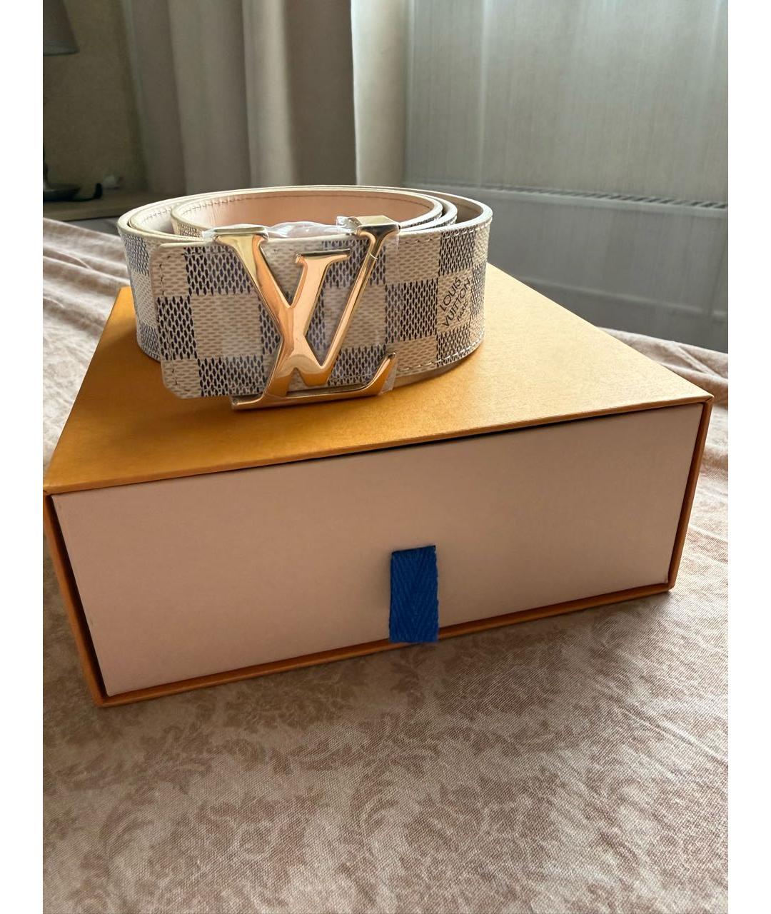 LOUIS VUITTON Белый кожаный ремень, фото 6