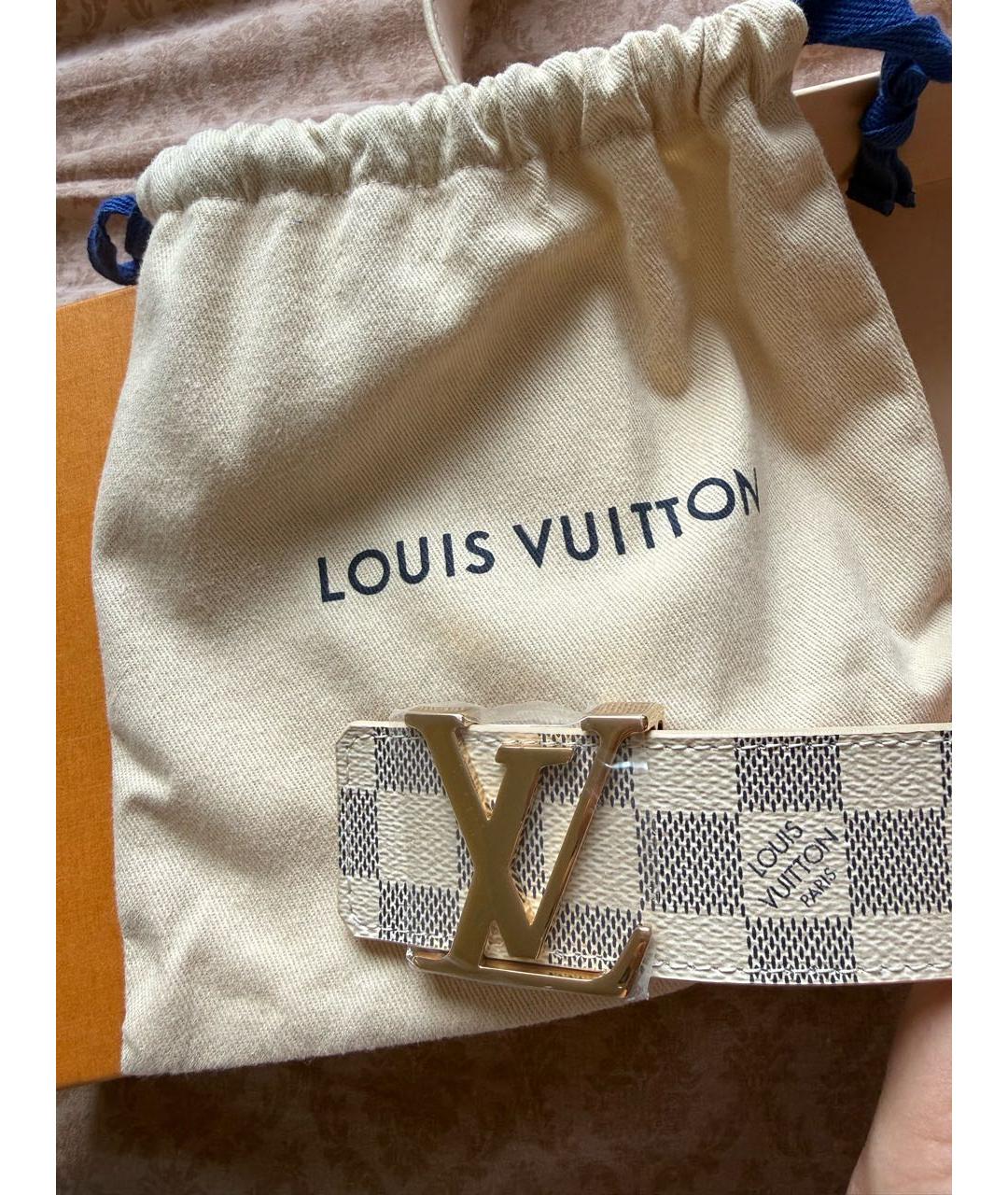 LOUIS VUITTON Белый кожаный ремень, фото 2