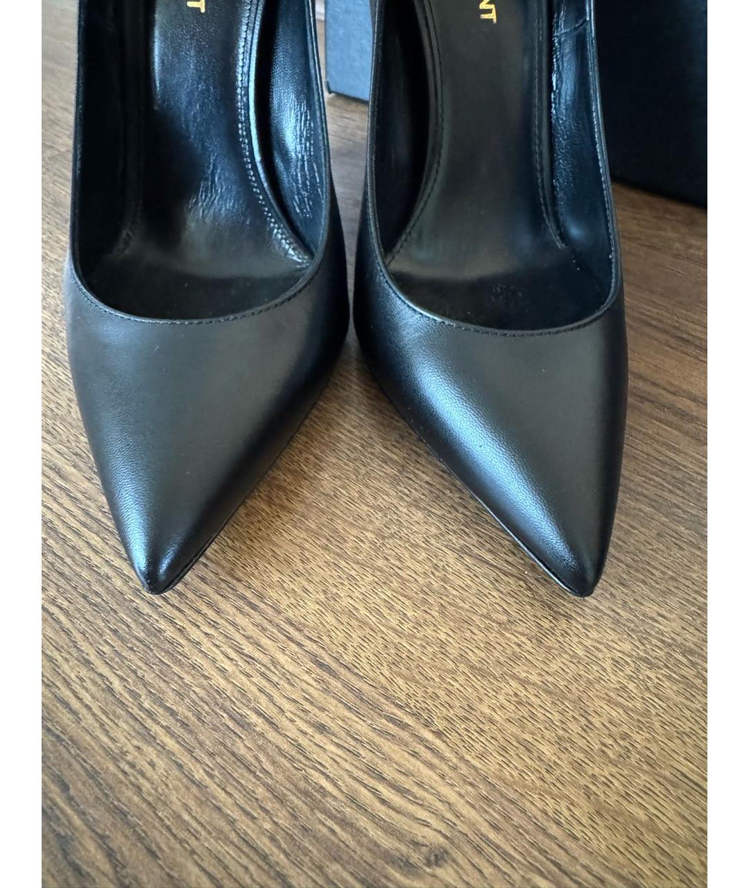 SAINT LAURENT Черные кожаные туфли, фото 6