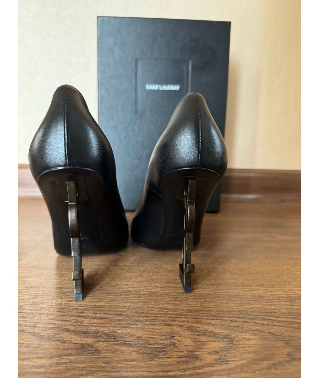 SAINT LAURENT Черные кожаные туфли, фото 4