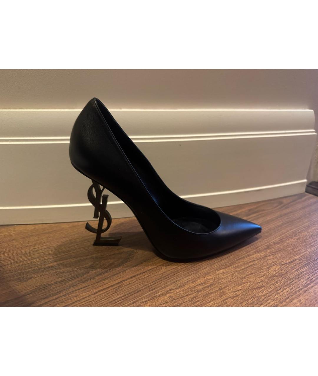 SAINT LAURENT Черные кожаные туфли, фото 9