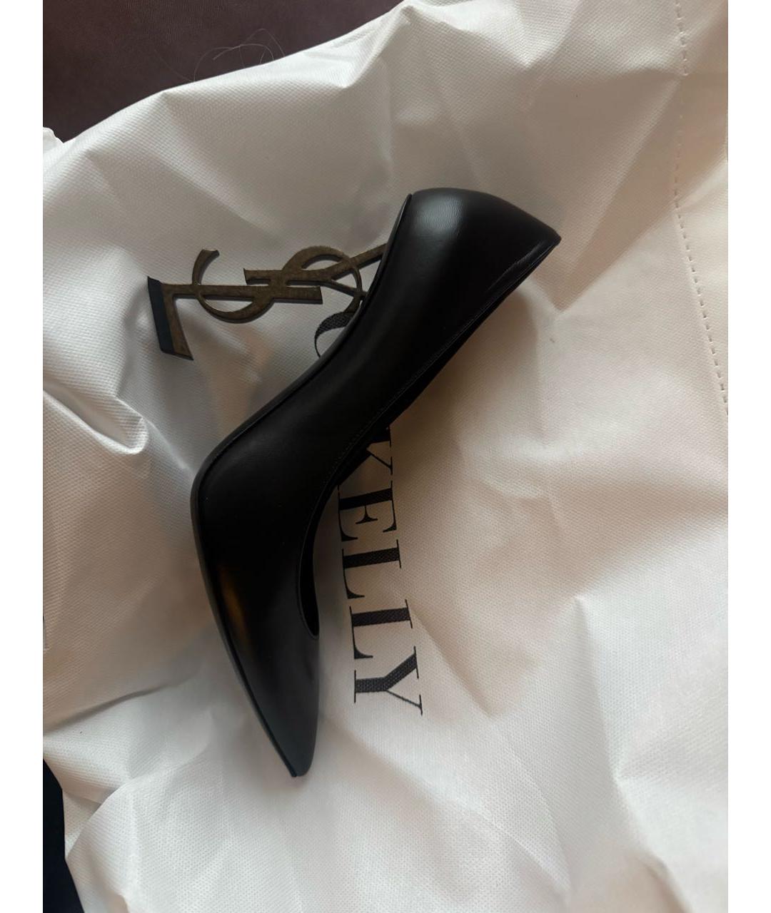 SAINT LAURENT Черные кожаные туфли, фото 7