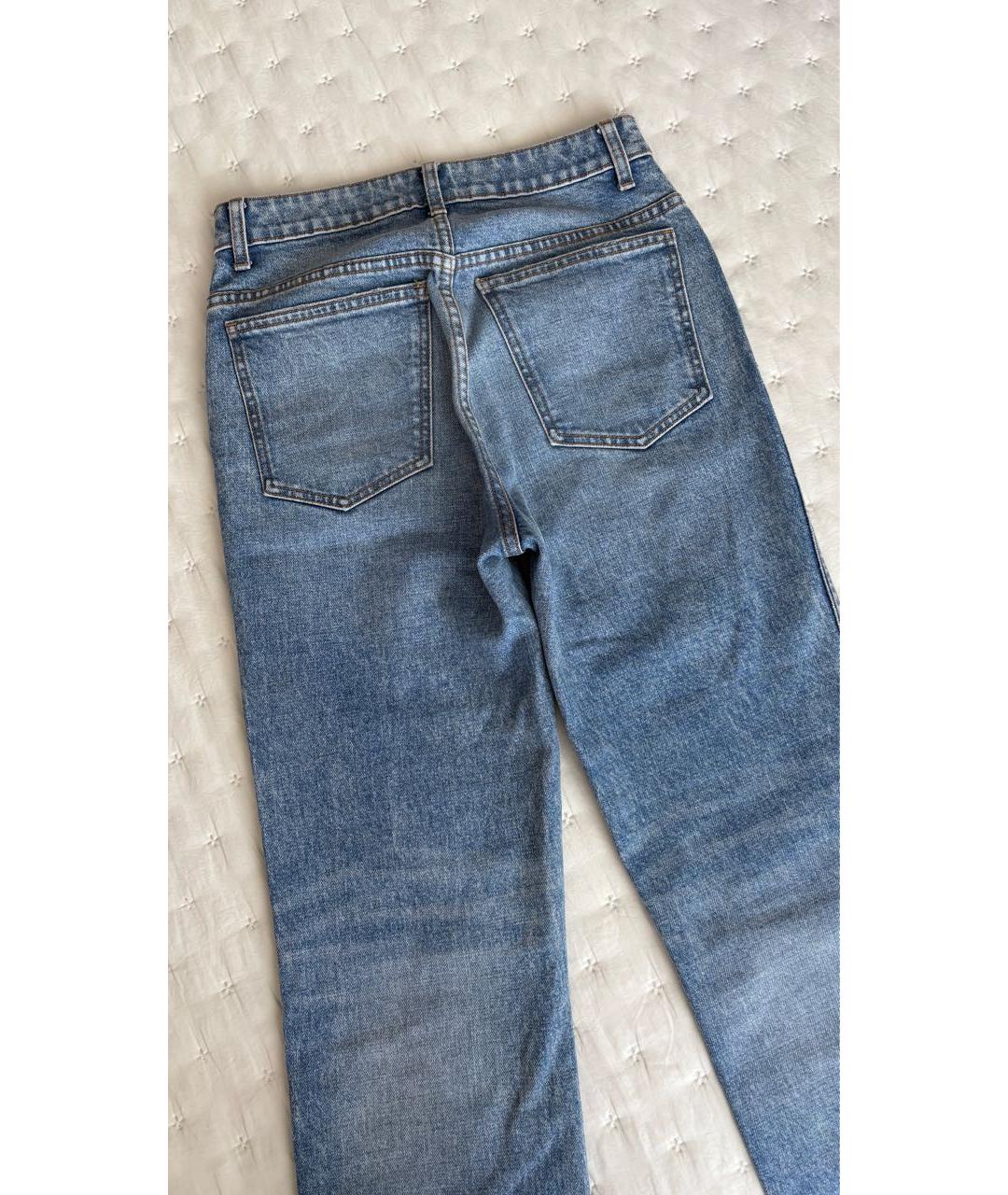 KHAITE Голубые хлопковые прямые джинсы, фото 4