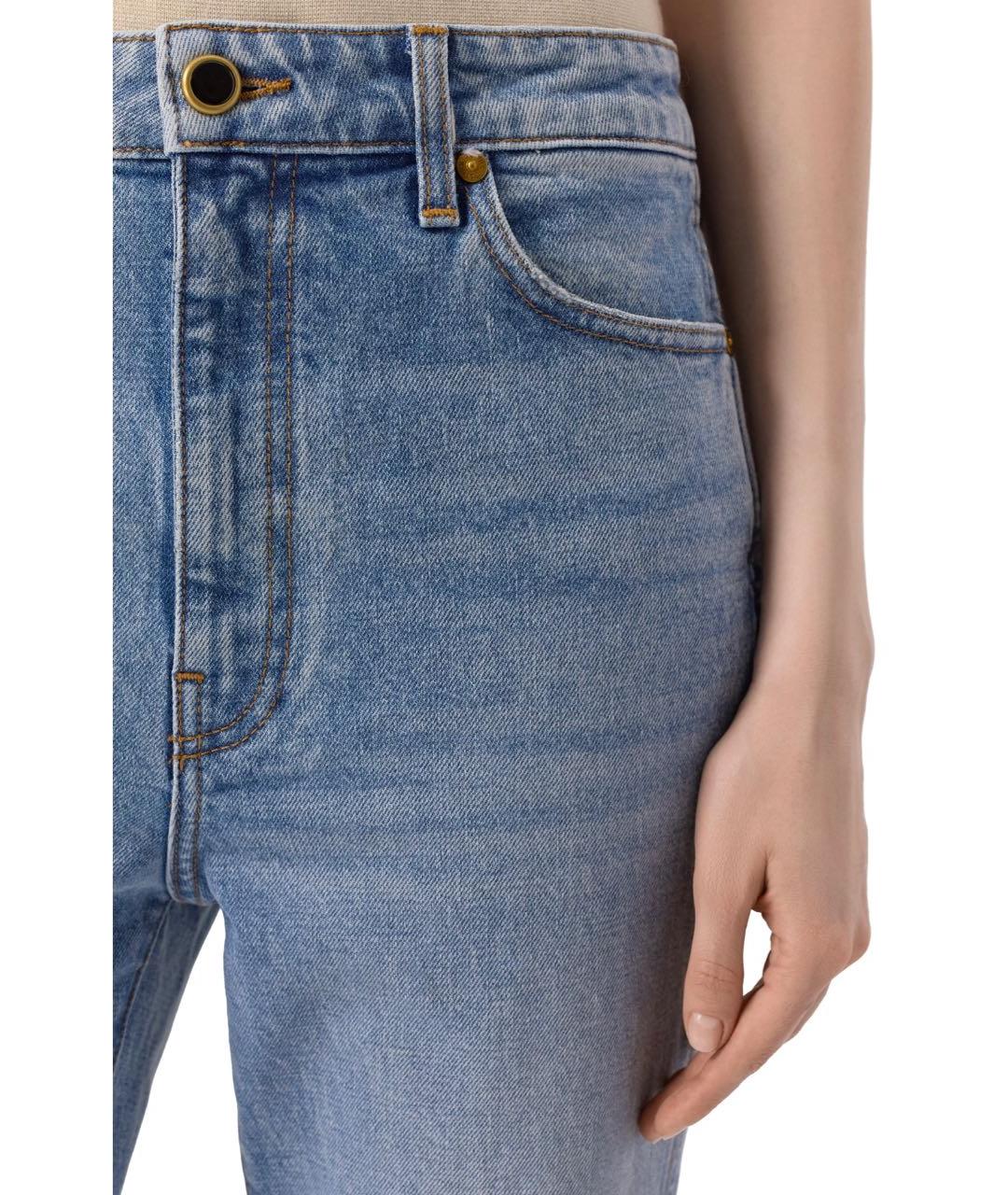 KHAITE Голубые хлопковые прямые джинсы, фото 6