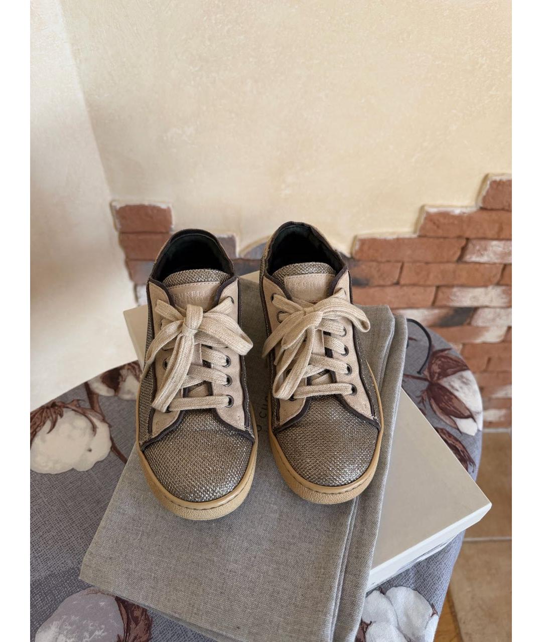 BRUNELLO CUCINELLI Серебряные кеды, фото 2