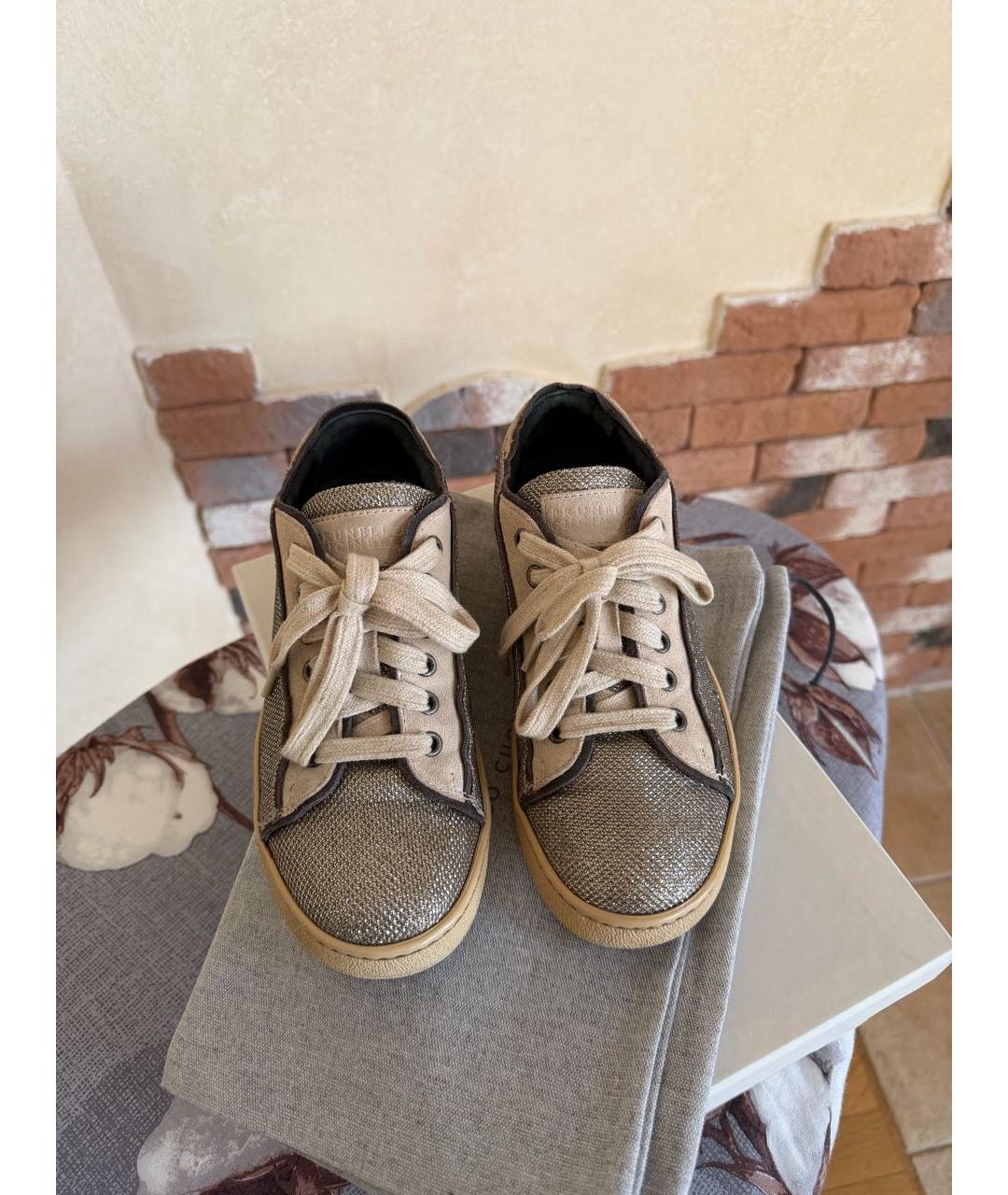 BRUNELLO CUCINELLI Серебряные кеды, фото 5