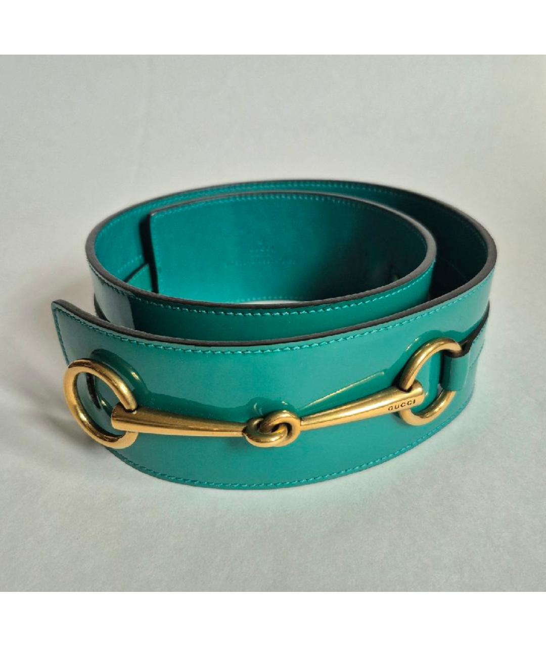 GUCCI Зеленый кожаный ремень, фото 5